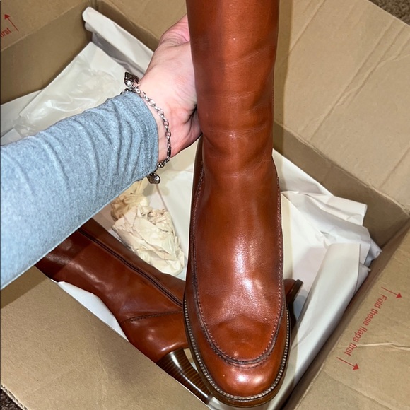 Brown Leather Knee-High Boots - Picture 6 of 7